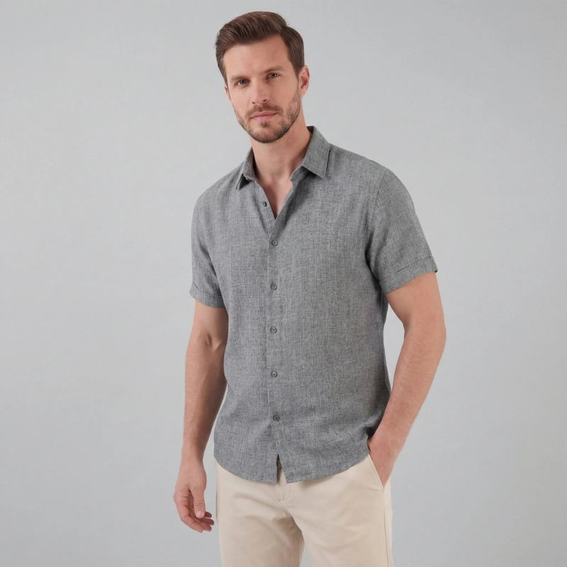 Men's Casual Long Sleeve Button-Up Shirt