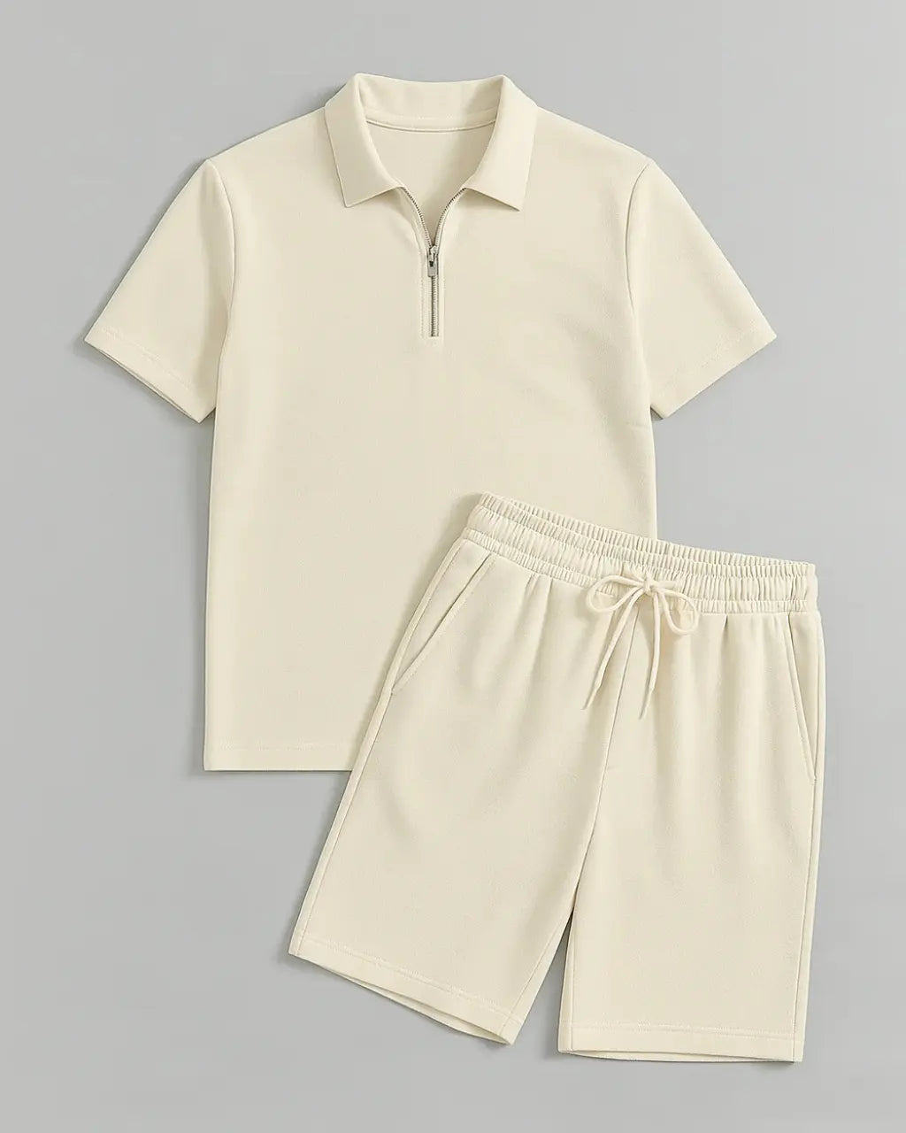 Elegante Tweedelige Set – De Zomerklassieker Editie-Two Piece Set-Velani-Beige-S-Velani