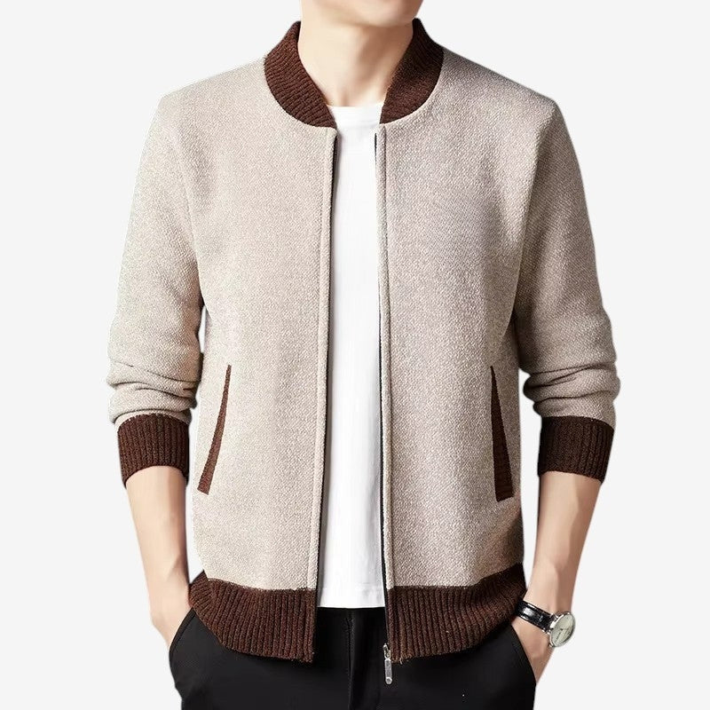 Liam – Long Sleeve Jacket With Ribbed Hem And Zipper Closure