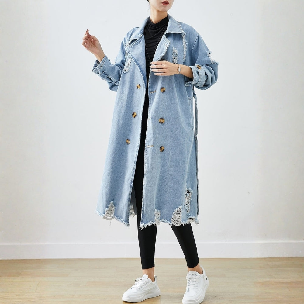 Harper – Long Sleeve Lapel Collar Jacket with Adjustable Belt