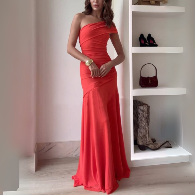 Maria – Off Shoulder Mouwloze Lange Maxi Jurk Velani