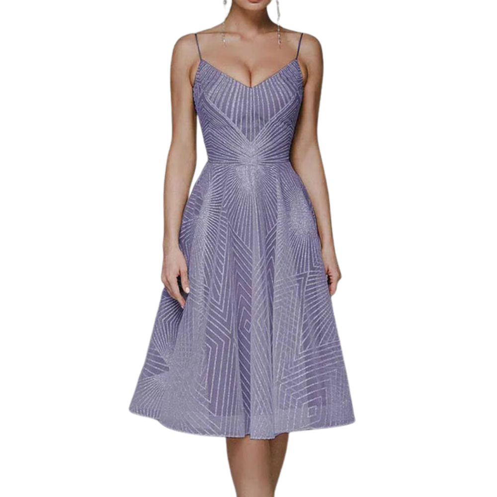 Lina – Mouwloze Jurk met V-hals en Spaghettibandjes Velani