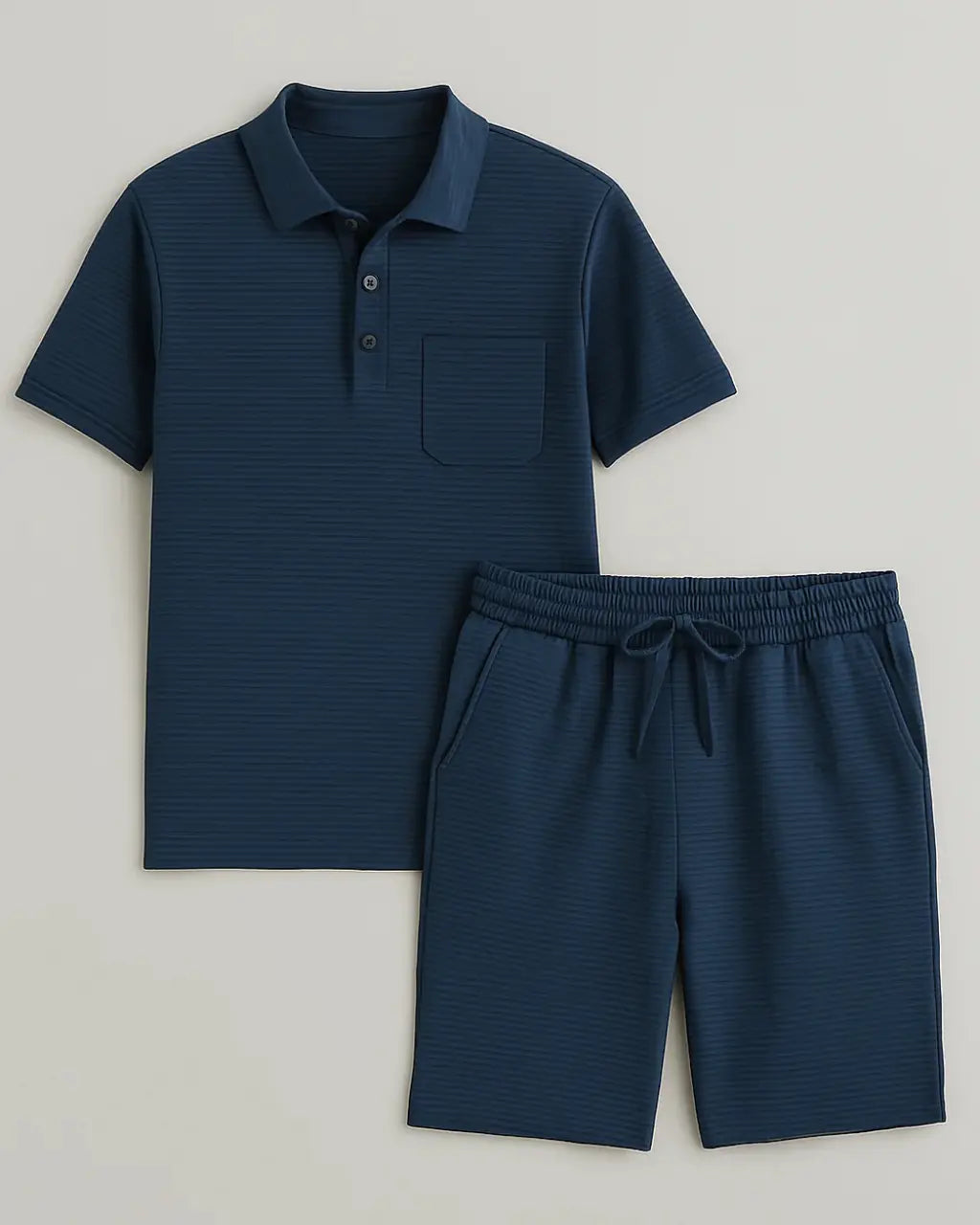 Geribbelde Tweedelige Set – De Verfijnde Comforteditie-Two Piece Set-Velani-Marine-L-Velani