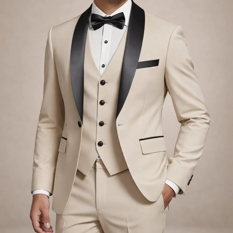 Men's Slim Fit Blazer and Straight Leg Trousers Set