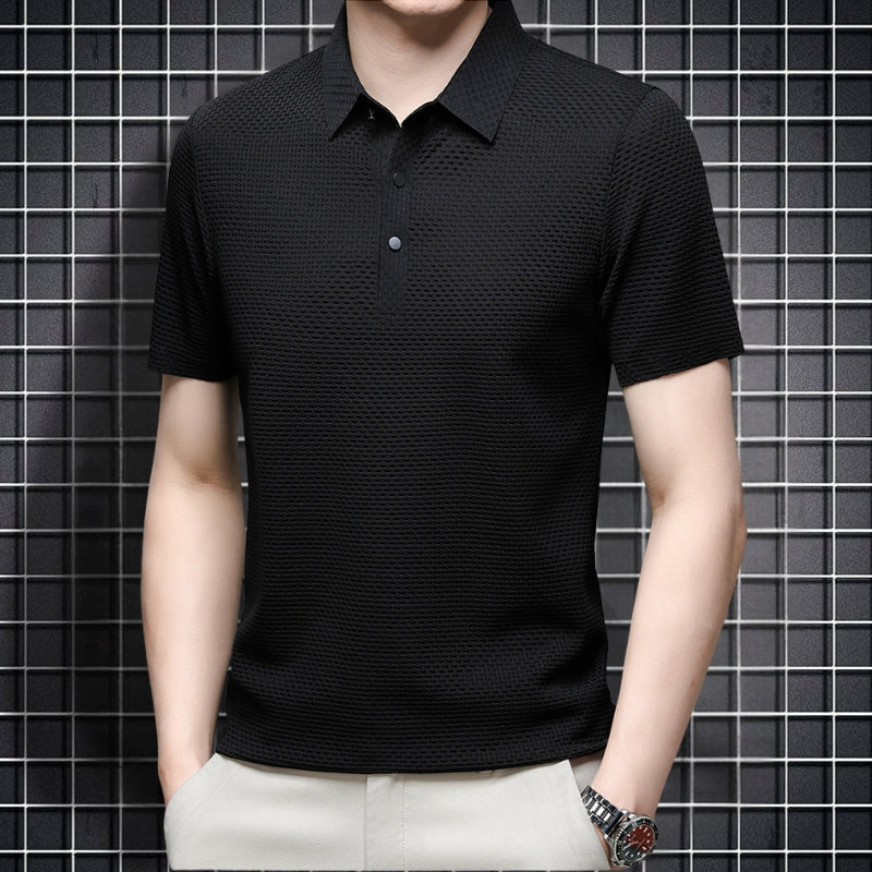 Men's Polo Shirt with Short Sleeves And Button Down Design