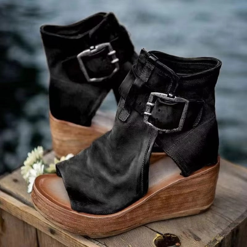 Women's Chunky Heel Sandals with Adjustable Buckle Straps