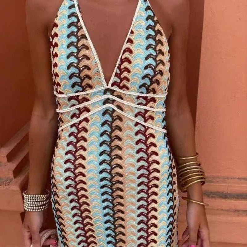 Women’s Maxi Dress Sleeveless V Neck