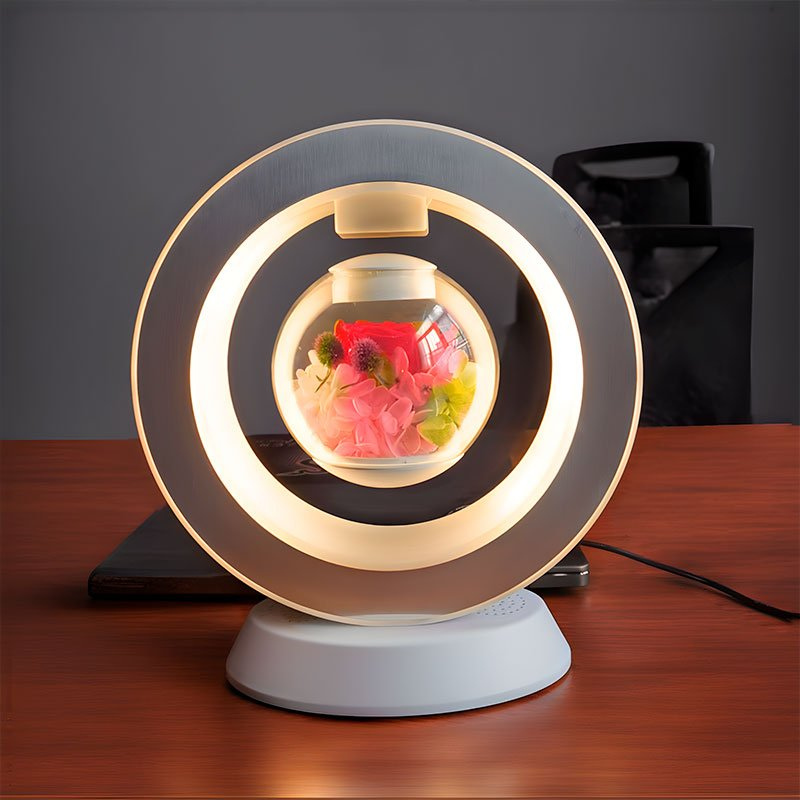 USB Desk Lamp with Floating Flower Design