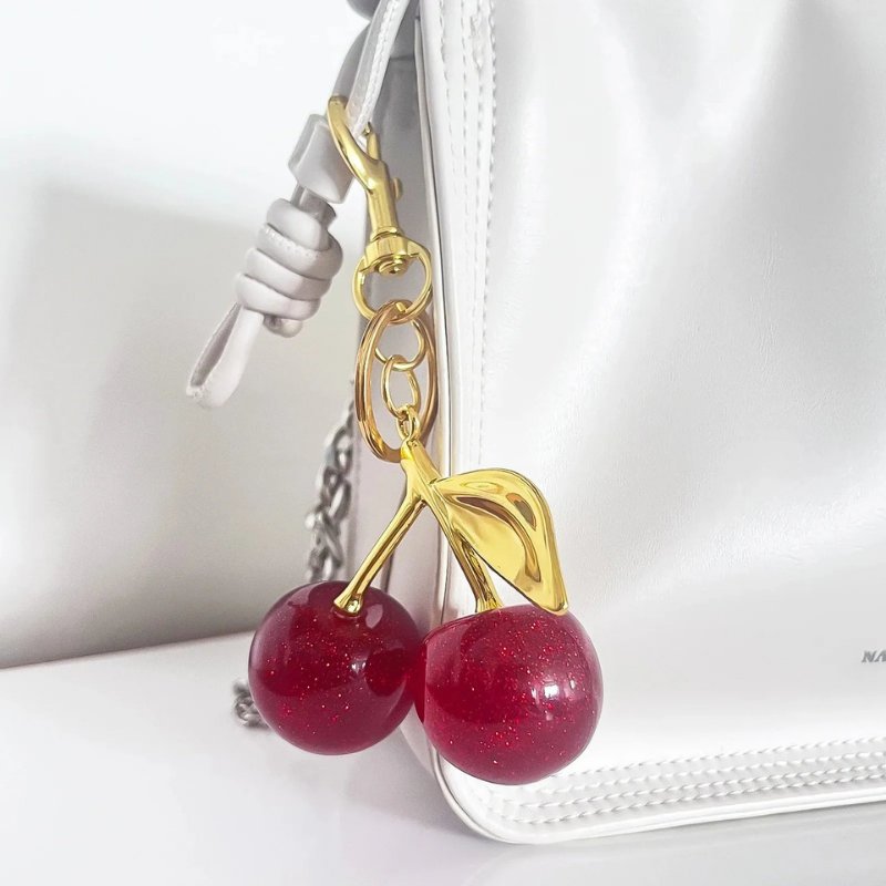 Cherry Pendant Metal Keychain