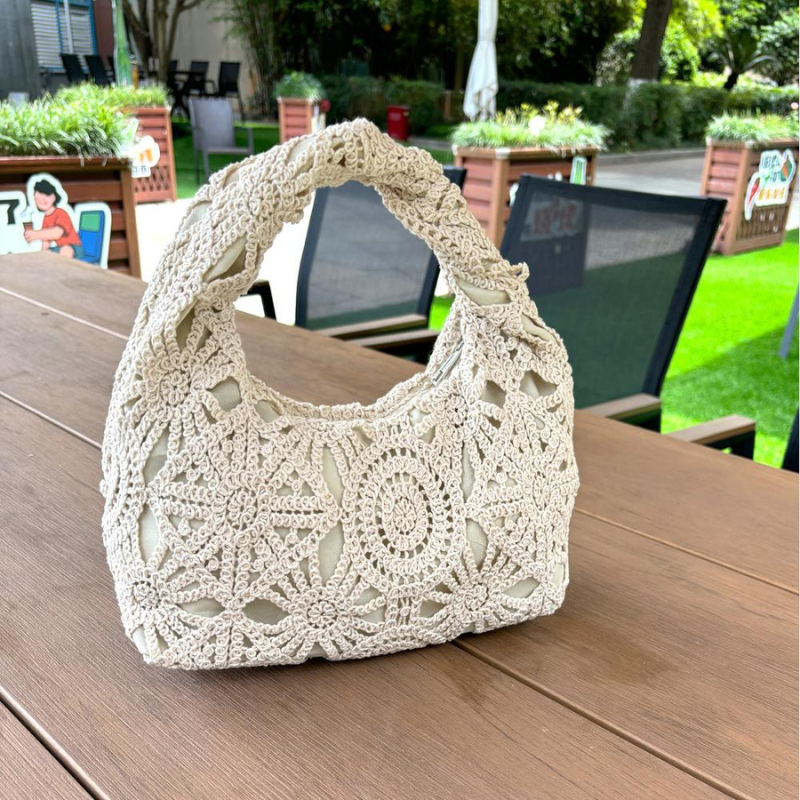 Penelope – Handbag with Openwork Pattern, Handle & Zipper Closure