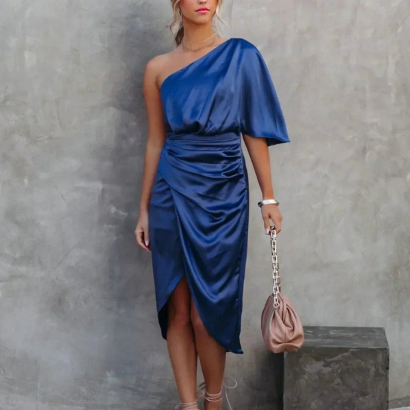 Women's One Shoulder Mini Dress Asymmetric