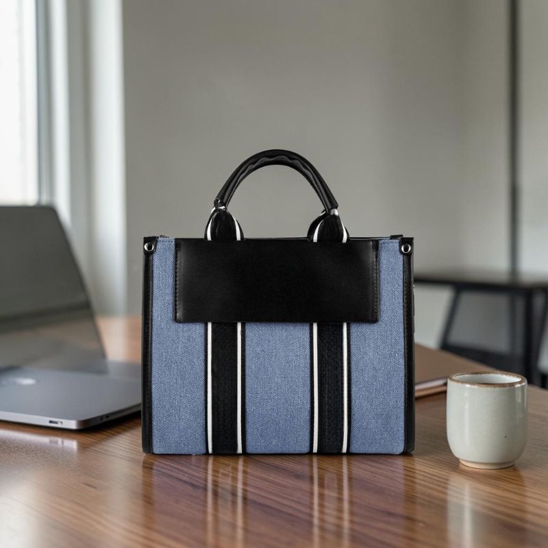 Women Structured Handbag Dual Handle & Zipper Pocket