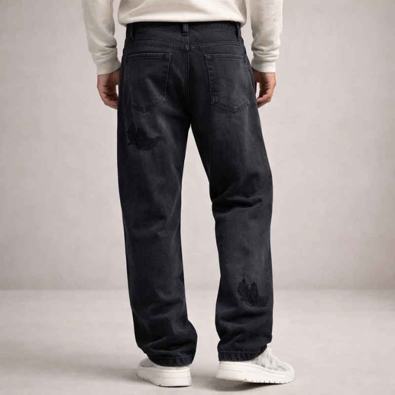 Men's High-Waisted Wide Leg Trousers