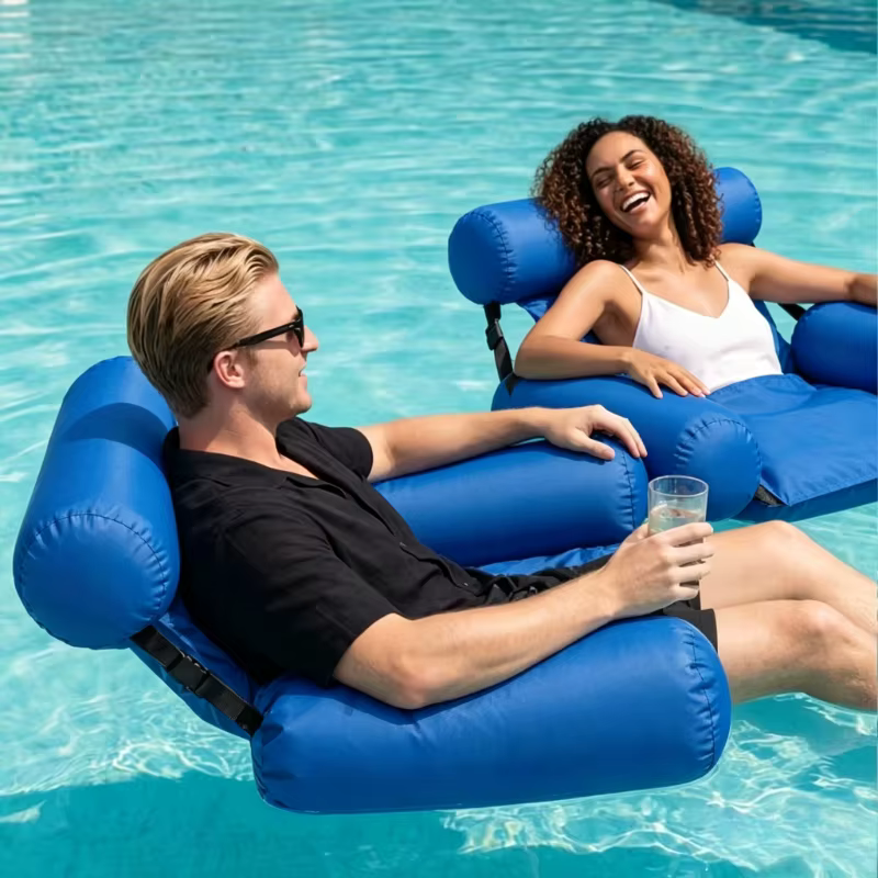 Inflatable Floating Chair with Adjustable Support Strap