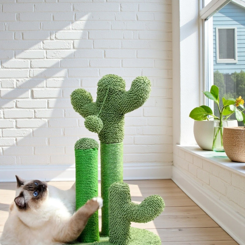 PurrPlay – Scratching Post Cactus with Hanging Ball