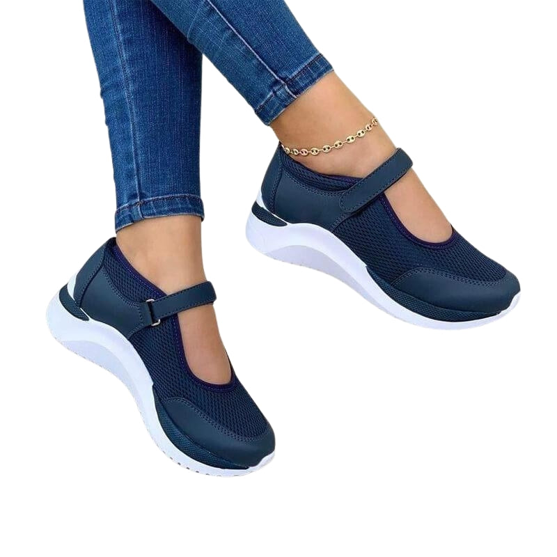 Daisy – Ademend Sneakers met Ronde Neus en Verstelbare Klittenbandsluiting Velani