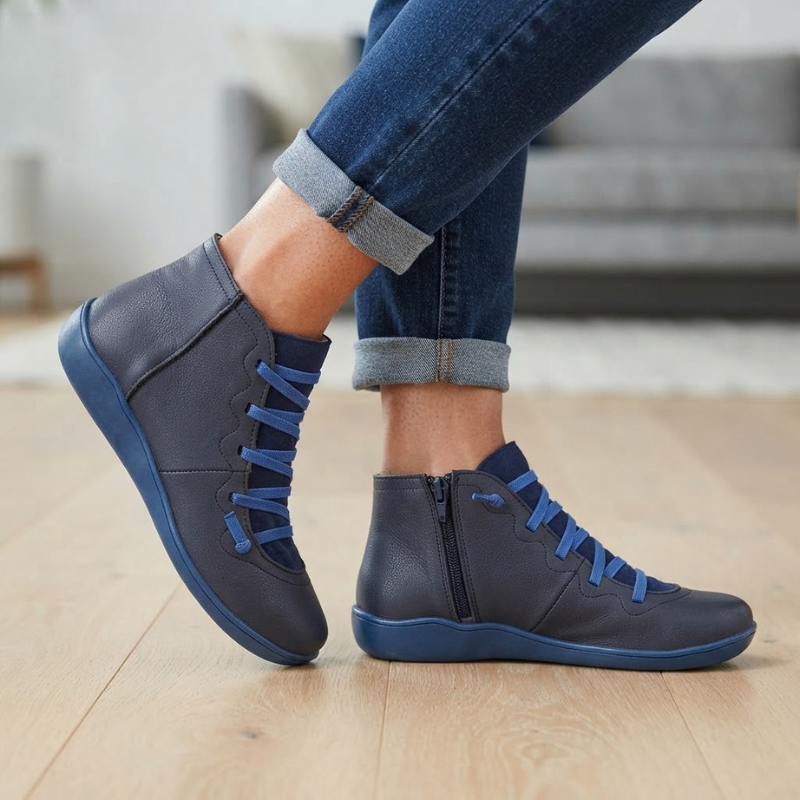 Step - Women’s Ankle Boots with Laces and Zipper
