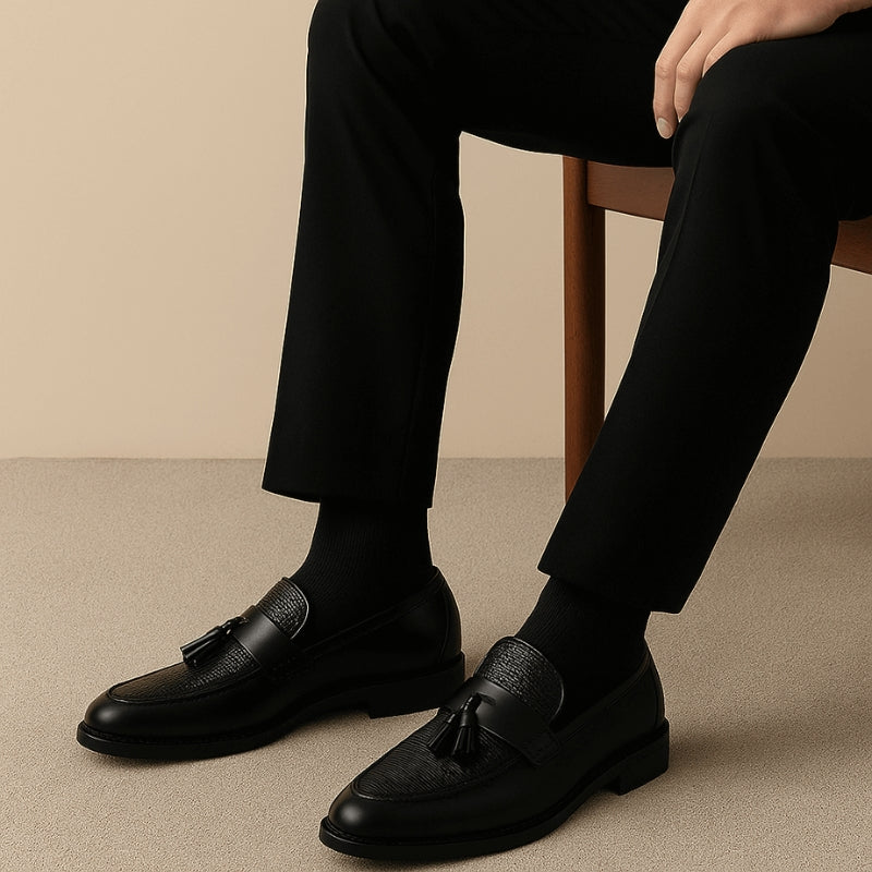 Men’s Tassel Slip-On Shoes with Classic Pointed Toe Design