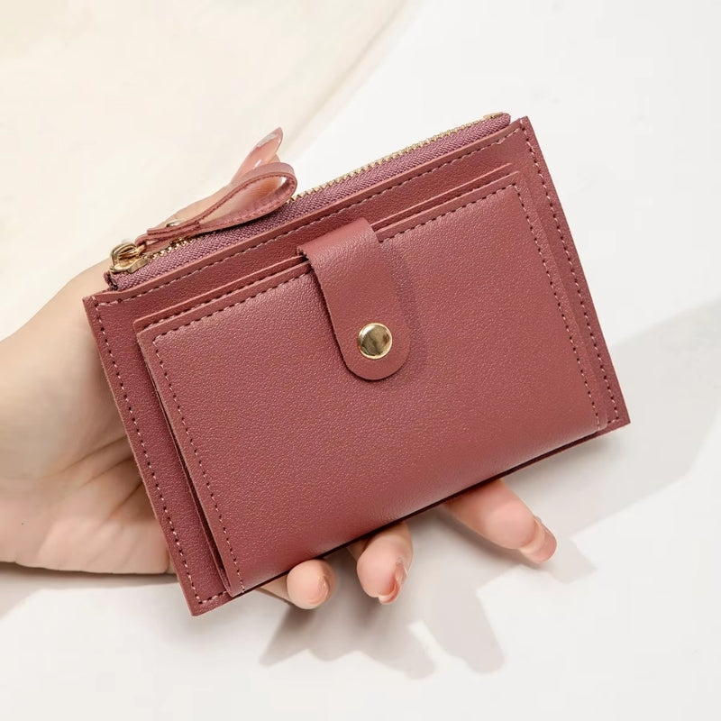 Freya – Thin Wallet with Zipper and Snap Button
