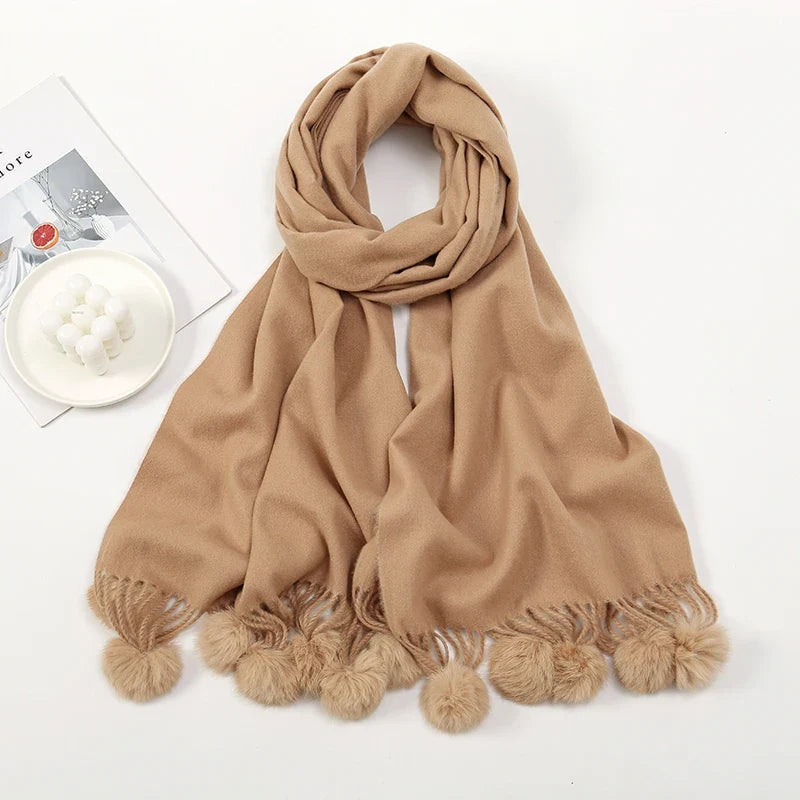 Clara – Adjustable Scarves with Ball Imitation Design