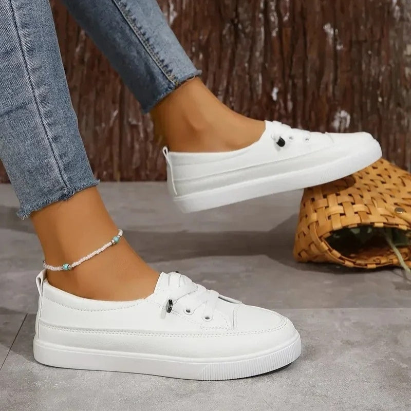 Amelia – Round Toe Flats With Adjustable Laces Design