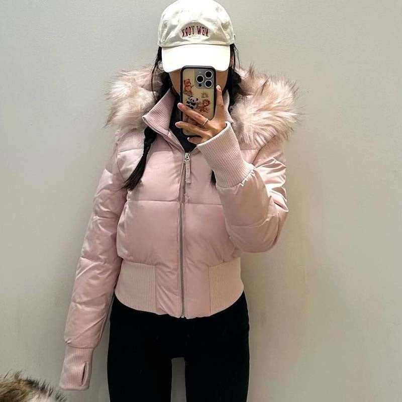 Chloe – Long Sleeve Jacket with Fur Collar