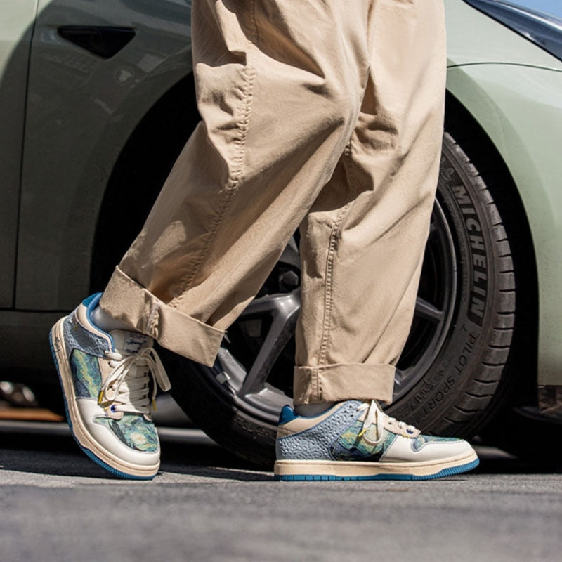 Ethan – Round Toe Sneakers With Adjustable Laces And Printed Design