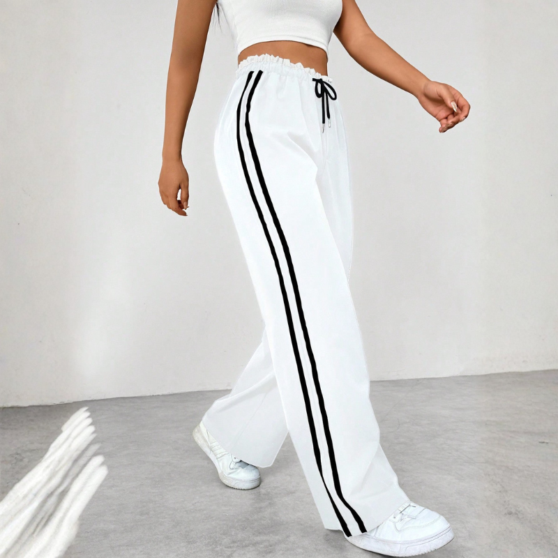Chic Women's Wide Leg Trousers with Adjustable Drawstring