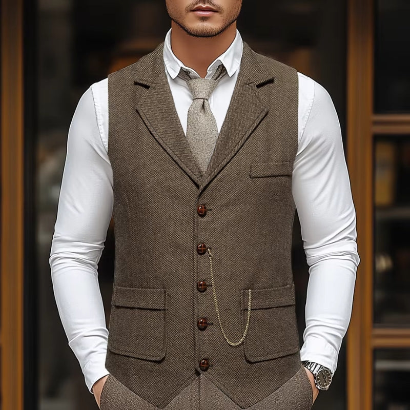 Men's Sleeveless Button Front Vest