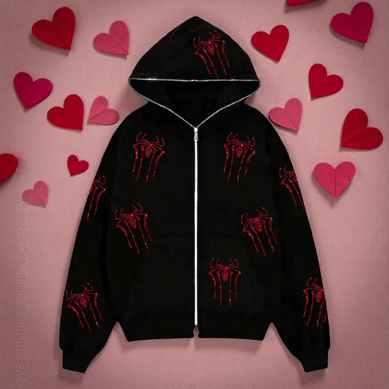 Evelyn – Long-Sleeve Zip-Up Hooded Coat with Pockets