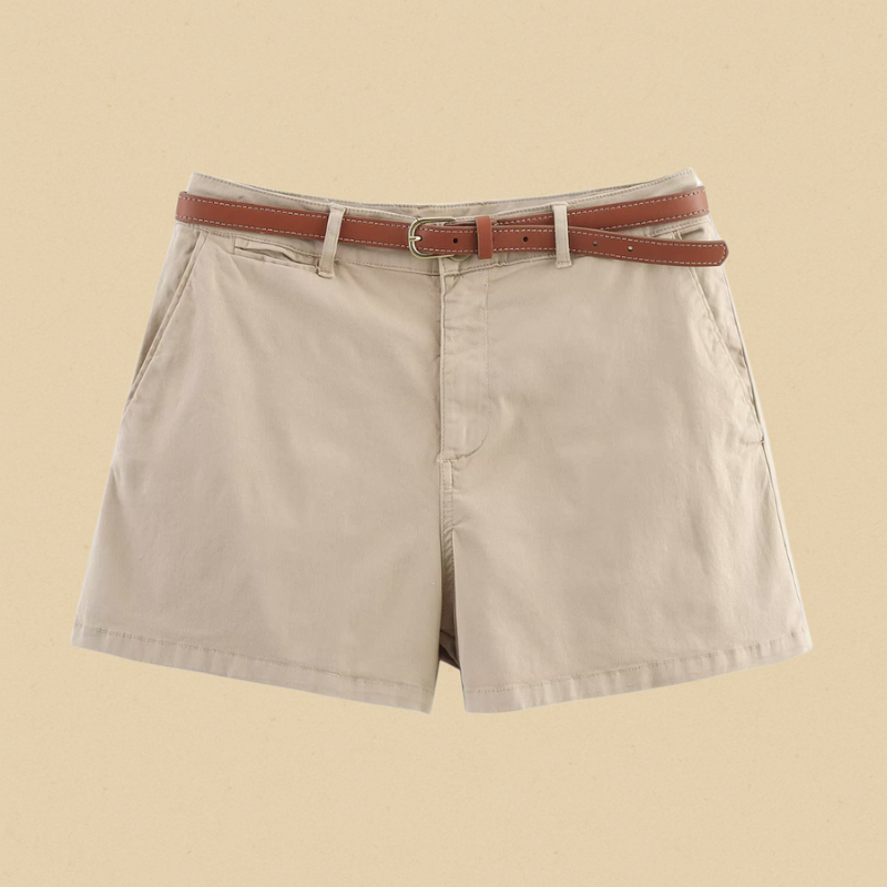 Women's Pleated Front Casual Shorts