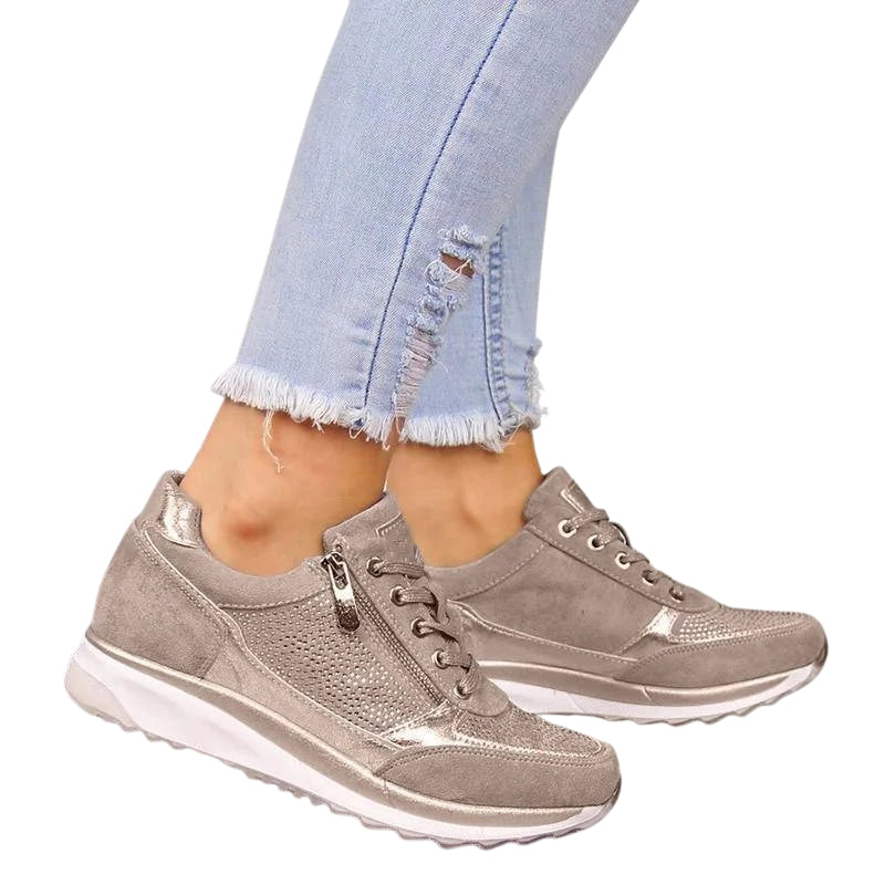 Isabelle – Sneakers met vetersluiting en ritssluiting Velani