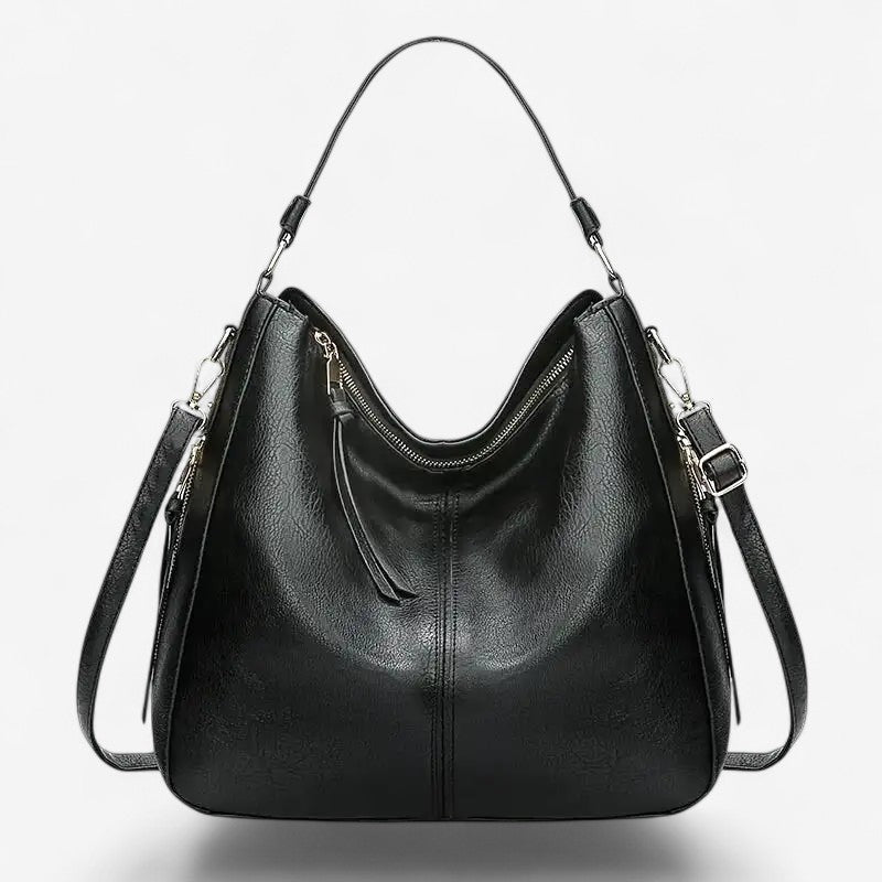 Stella – Schoudertas met Ritssluitingszakken aan de Zijkant en Verstelbare Schouderriem Velani