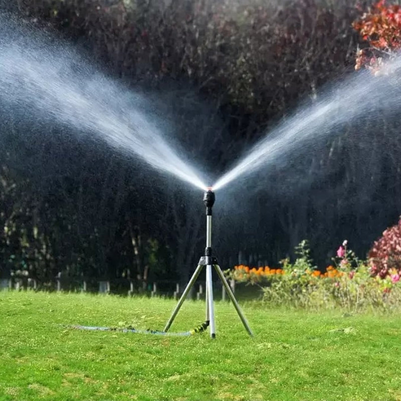 AquaSpin – 360° Tripod Garden Sprinkler with Adjustable Spray Head