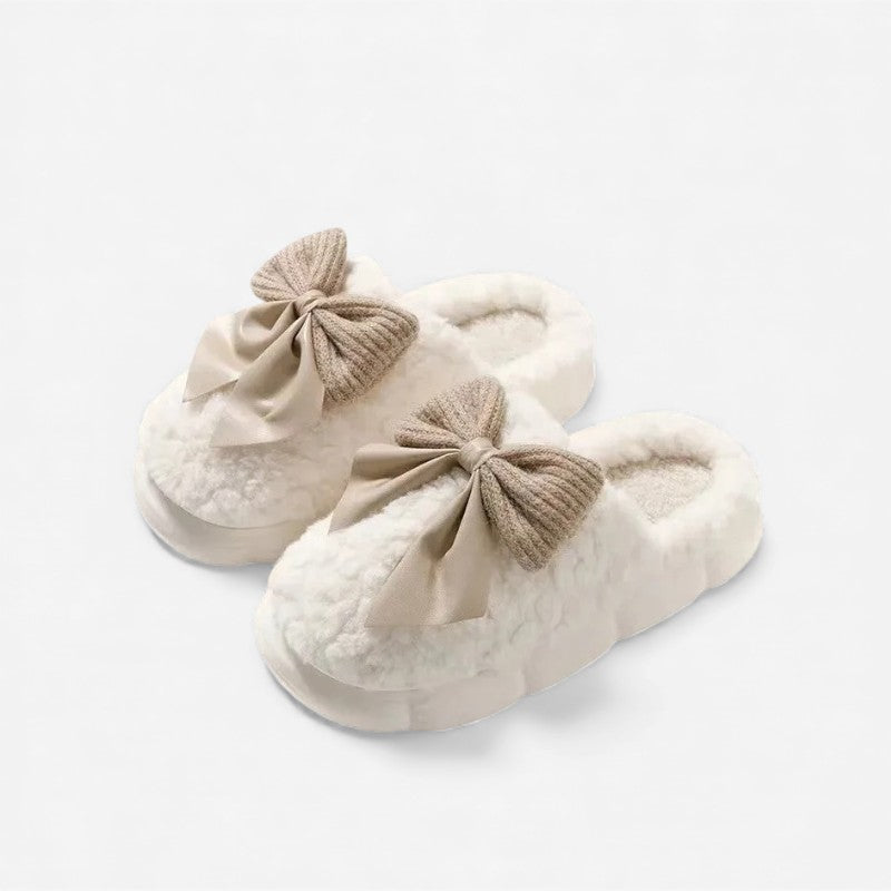 Emma – Round Toe Fur Slippers with Thick Sole and Plush Lining