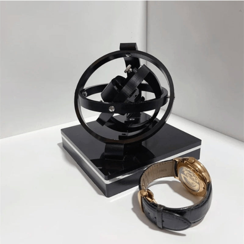 TimeVault – Watch Winder Case with Square Stand & Rotating Mechanism