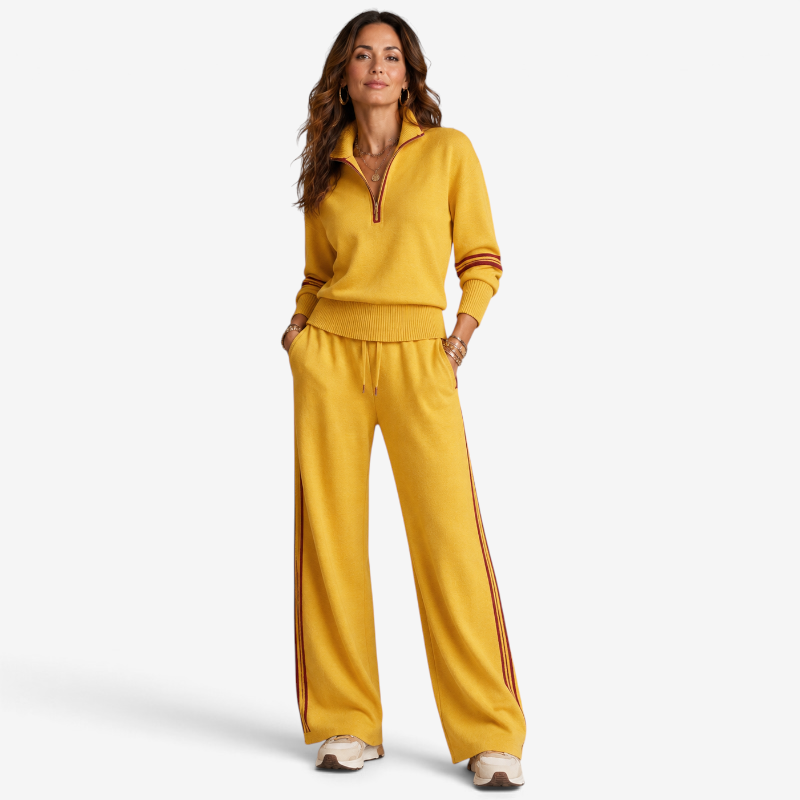Velmora – Women's Two-Piece Set with Half-Zip Pullover