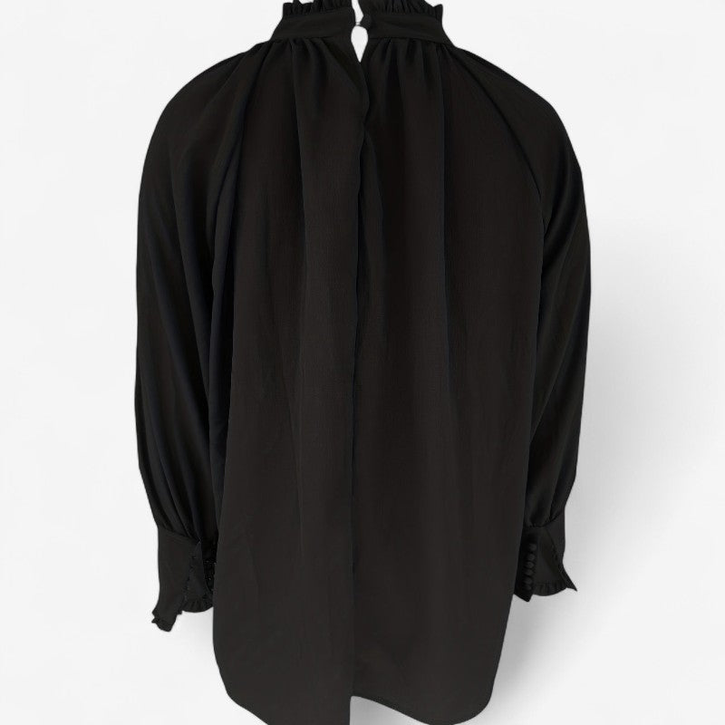 Nora – Blouse met strik ruches en lange mouwen Velani