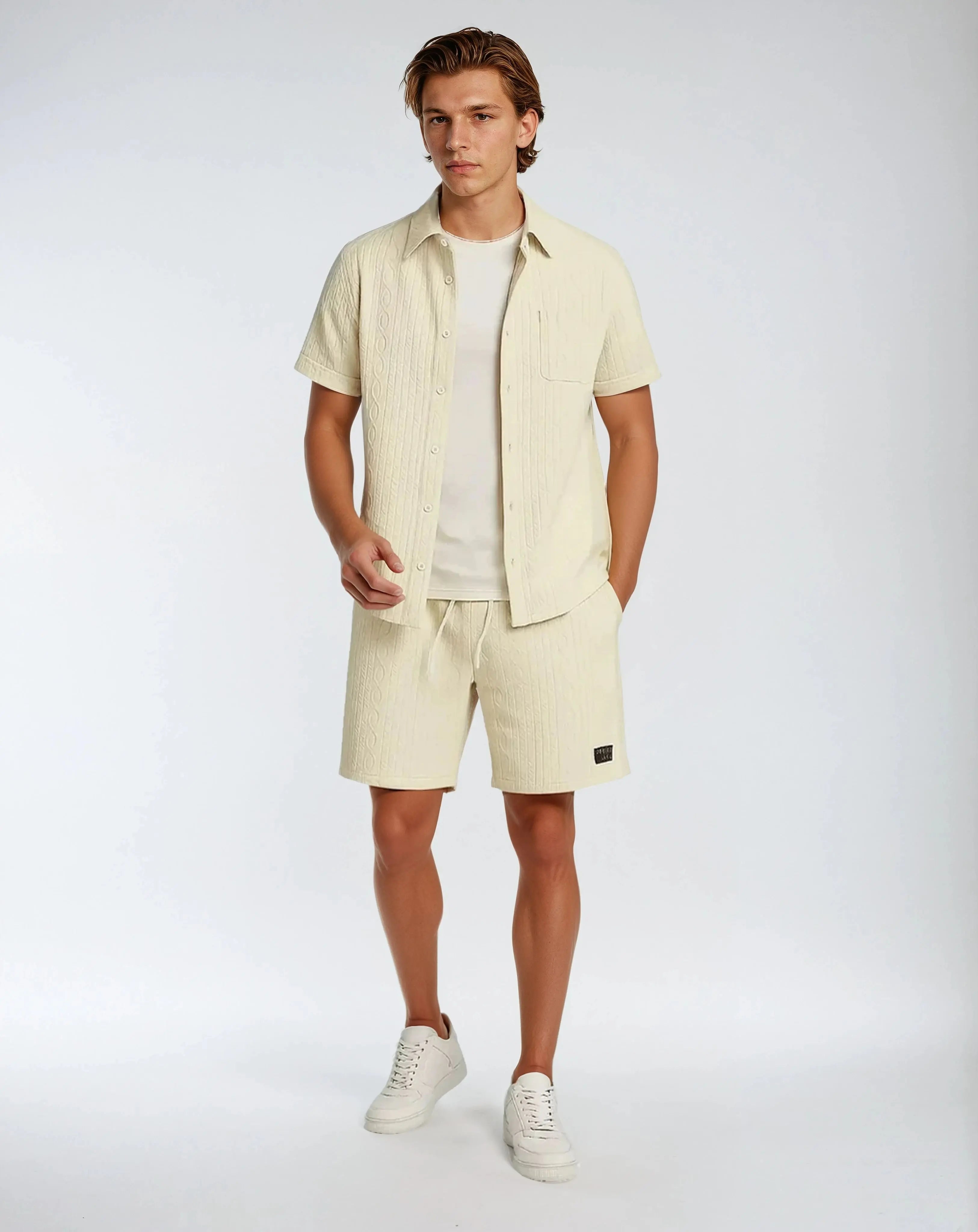 Gestructureerde tweedelige set – Laidback Layers-editie-Two Piece Set-Velani-Velani