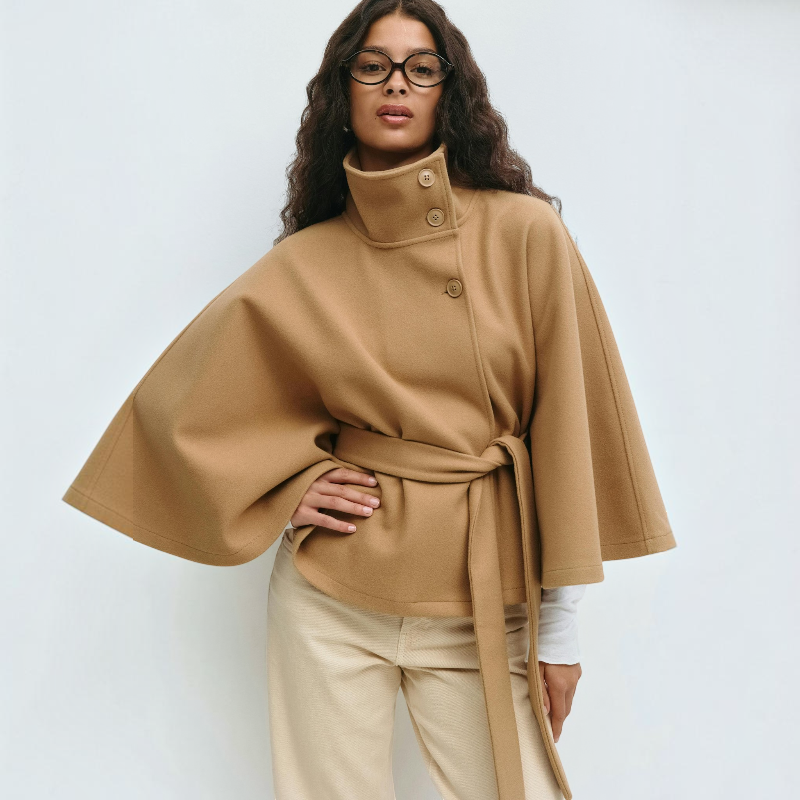 Chic Women's Flare Sleeve Overcoat