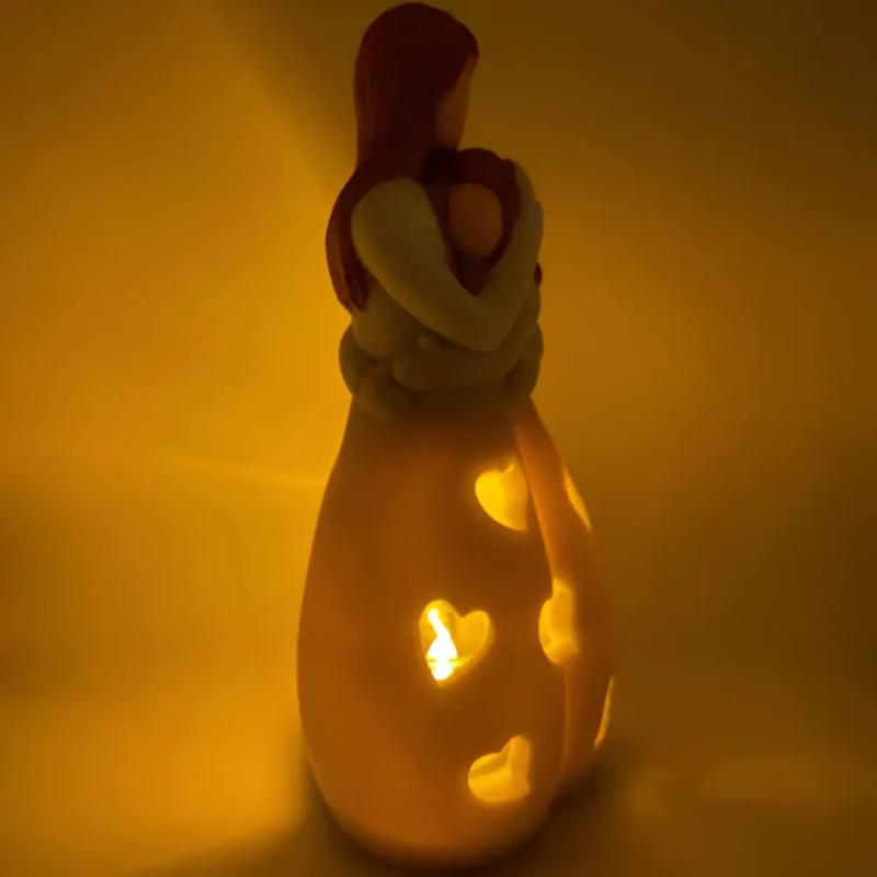 Mother and Daughter Candle Holder Statue