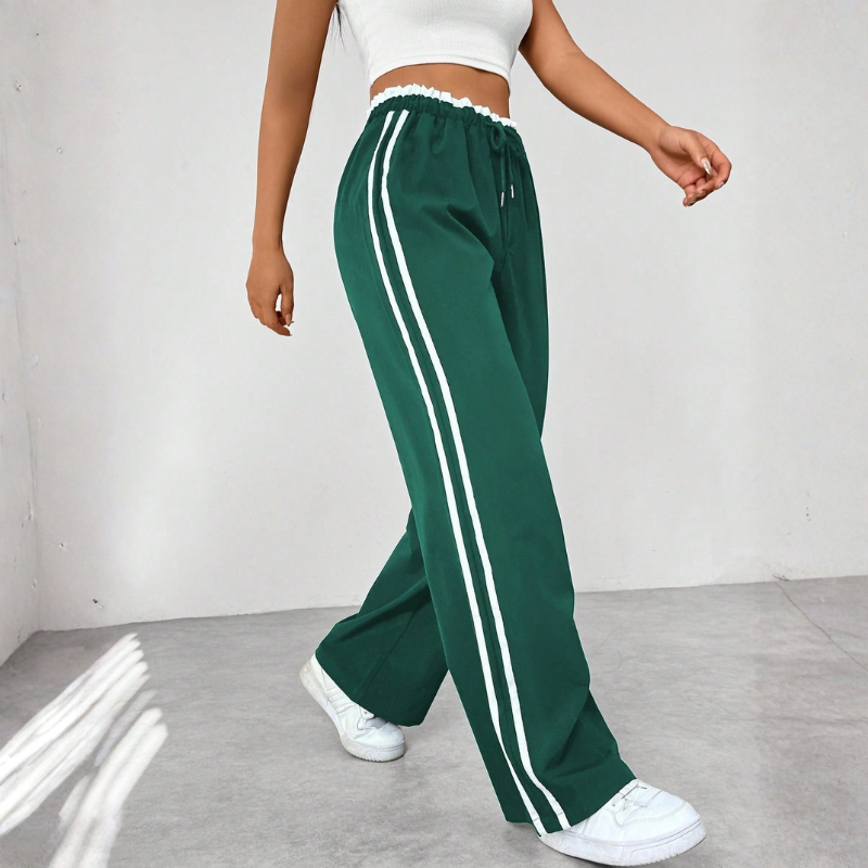 Chic Women's Wide Leg Trousers with Adjustable Drawstring