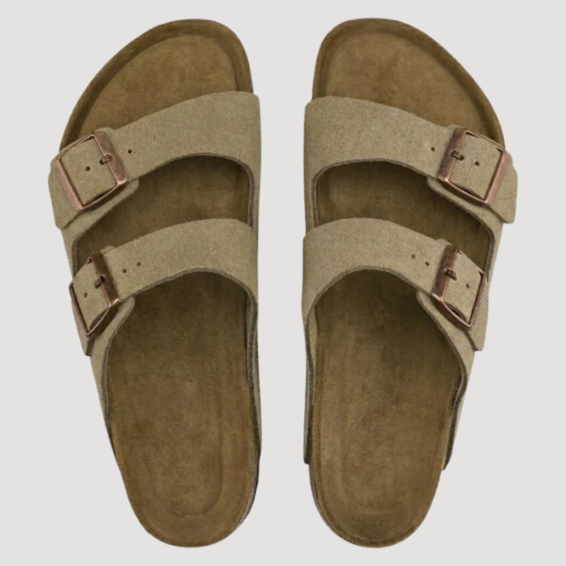 Casual Slip-On Sandals with Double Buckle Straps