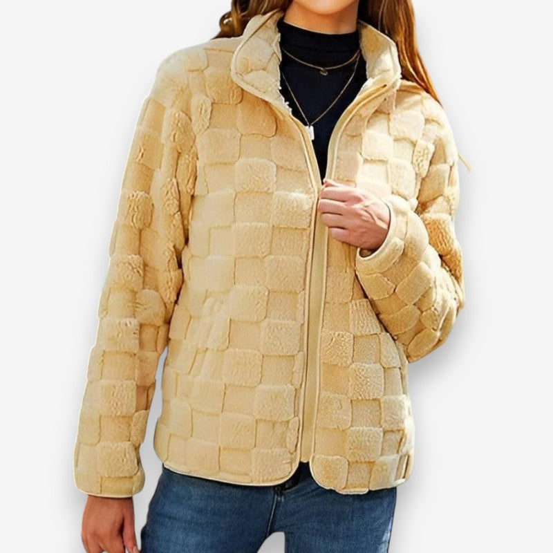 Sophia – Long Sleeve Jacket With Zipper Closure And Stand Up Collar