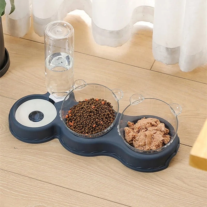 PawBella – Double Pet Bowl with Water Dispenser