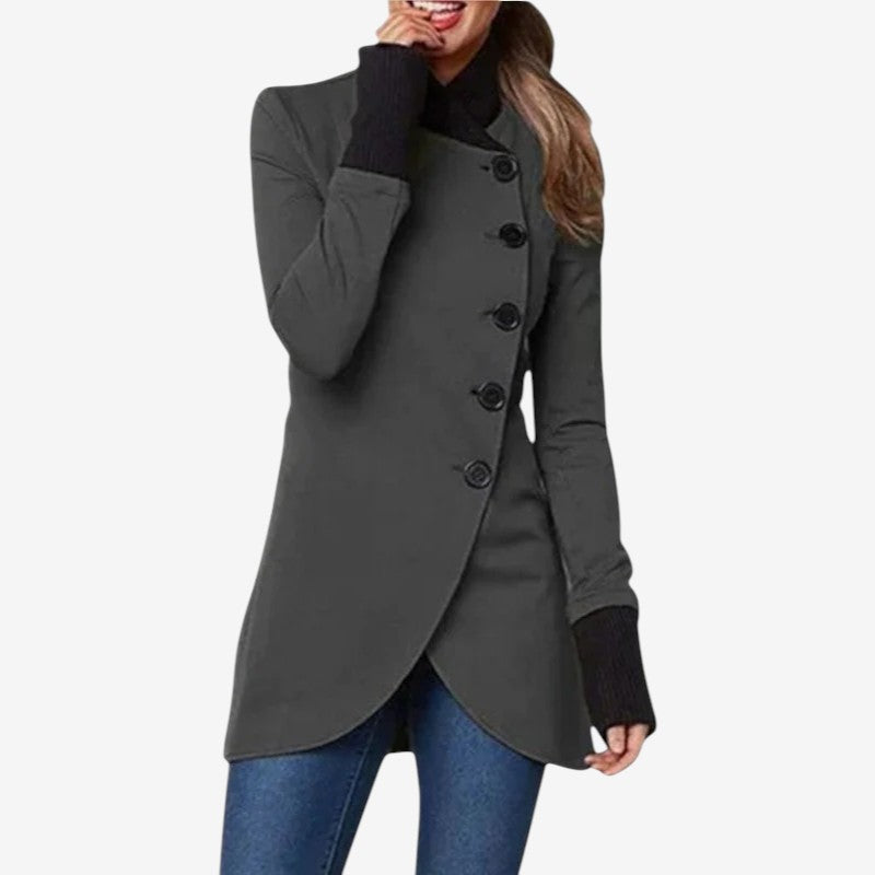 Kairo – Mid length button down coat with long sleeves