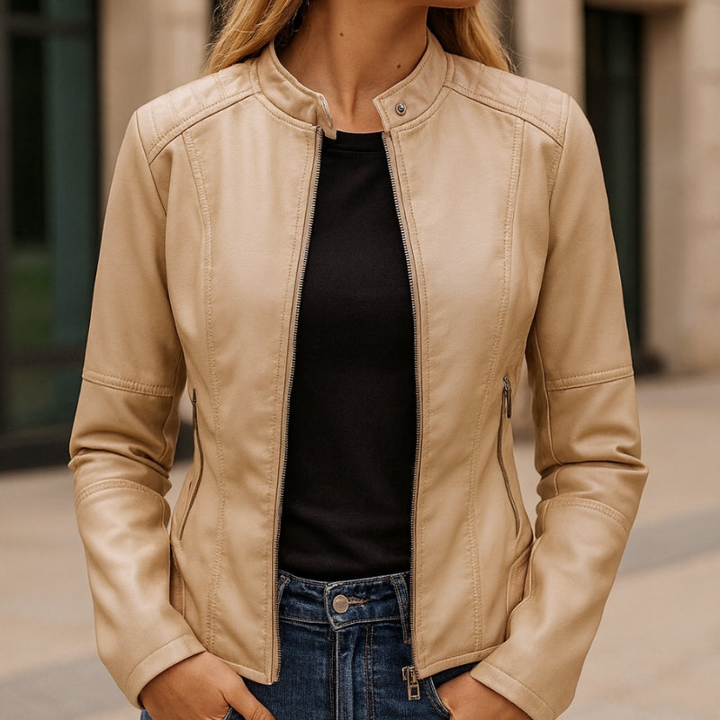 Sophia – Long Sleeve Jacket with Zipper Closure Design