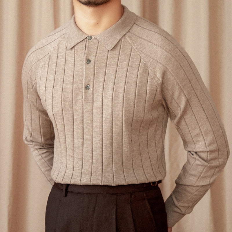 Ethan – Long Sleeve Shirt with Fold Over Collar