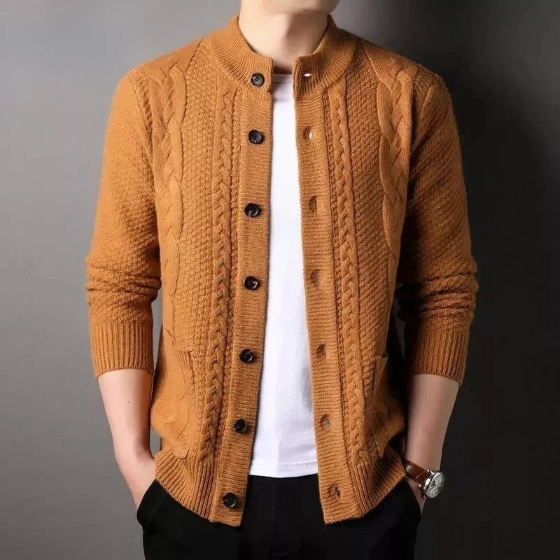 Ethan – Long Sleeve Sweater with Button Closure and Pockets