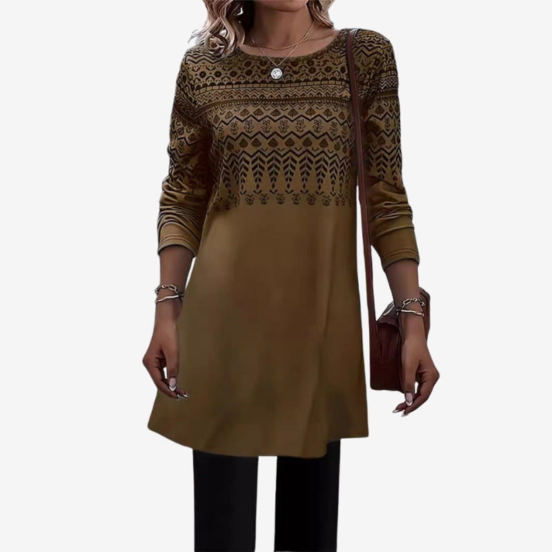 Mia – Long Sleeve Sweater with Zigzag Pattern